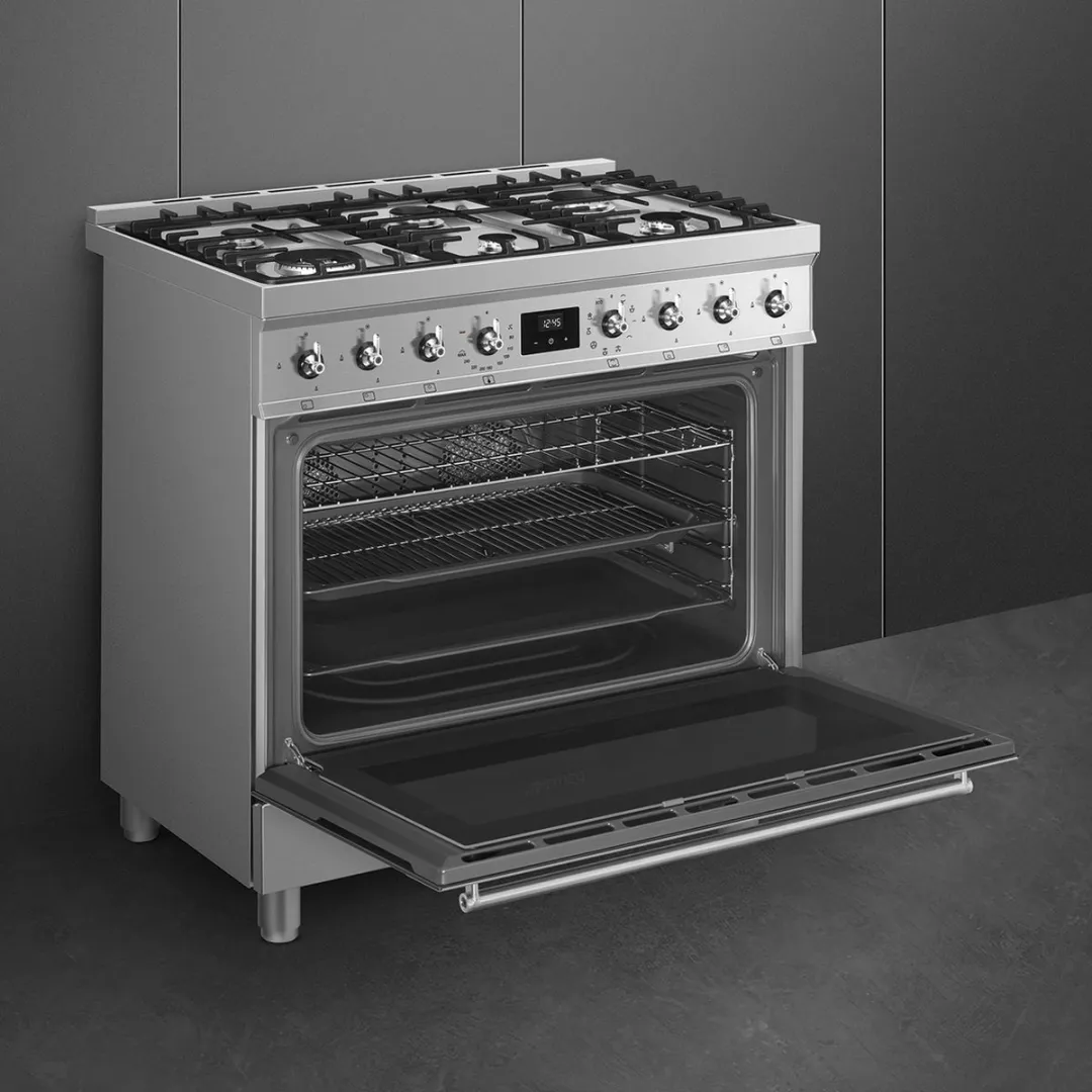 Smeg C9GMXNLK2 Gasfornuis 90cm - 6 Kookzones - RVS