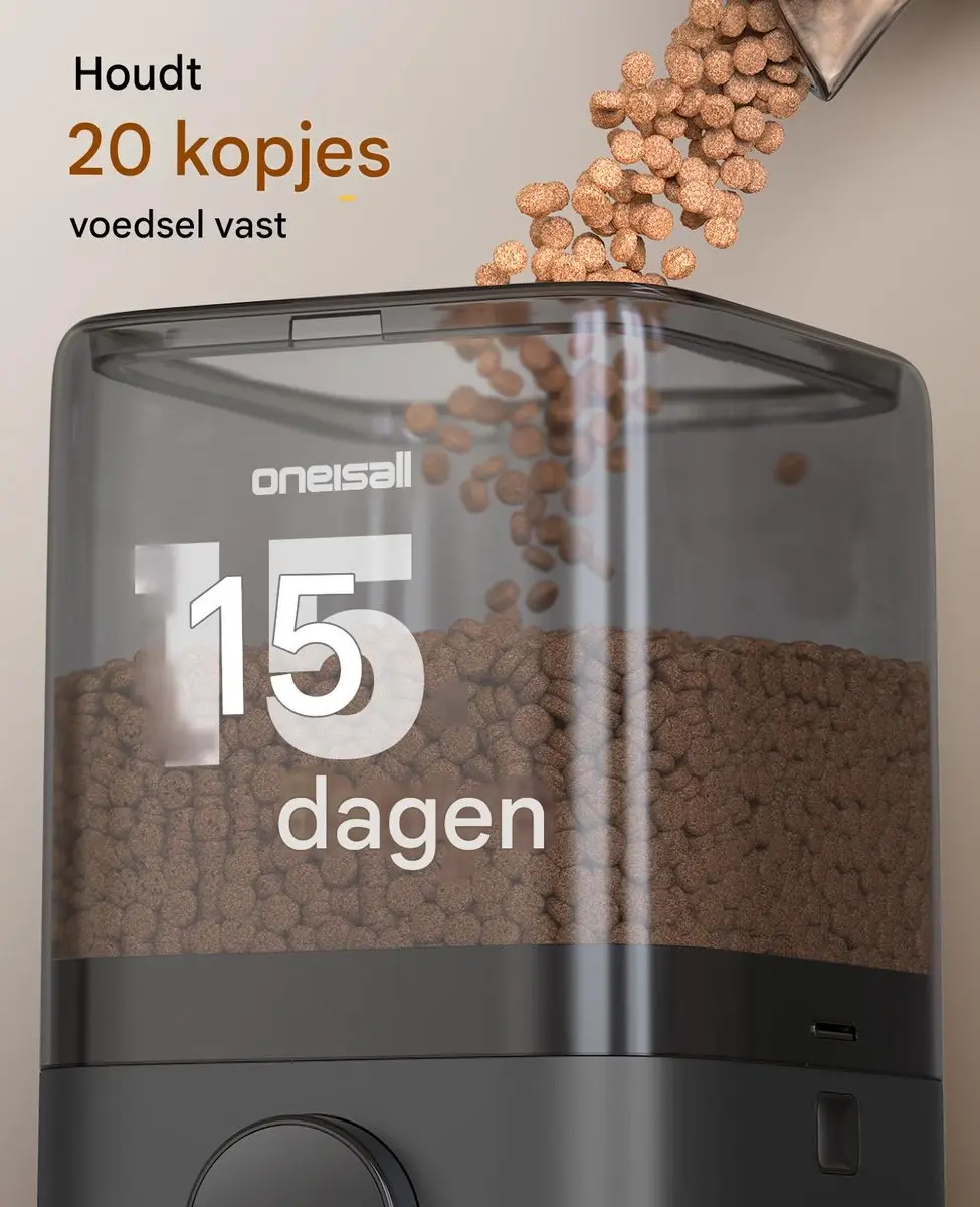 Oneisall PF10 Automatische Voerbak - 5L - Transparant - afbeelding 6 van 6