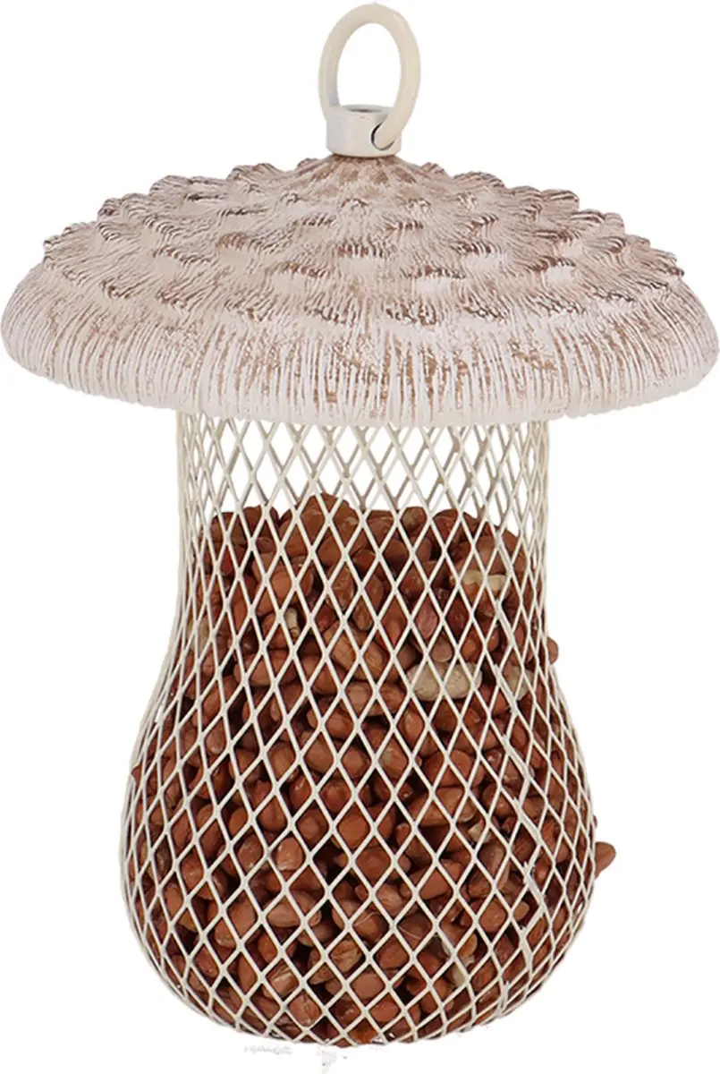 Esschert Design Voedersilo Parasolzwam Noten - Wit - afbeelding 4 van 6