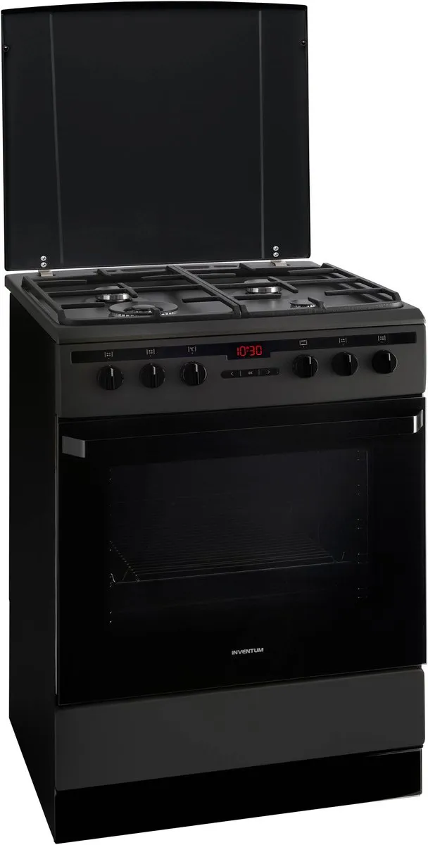 Inventum VFG6034WGZWA Vrijstaand Gasfornuis 60cm - 65L Zwart