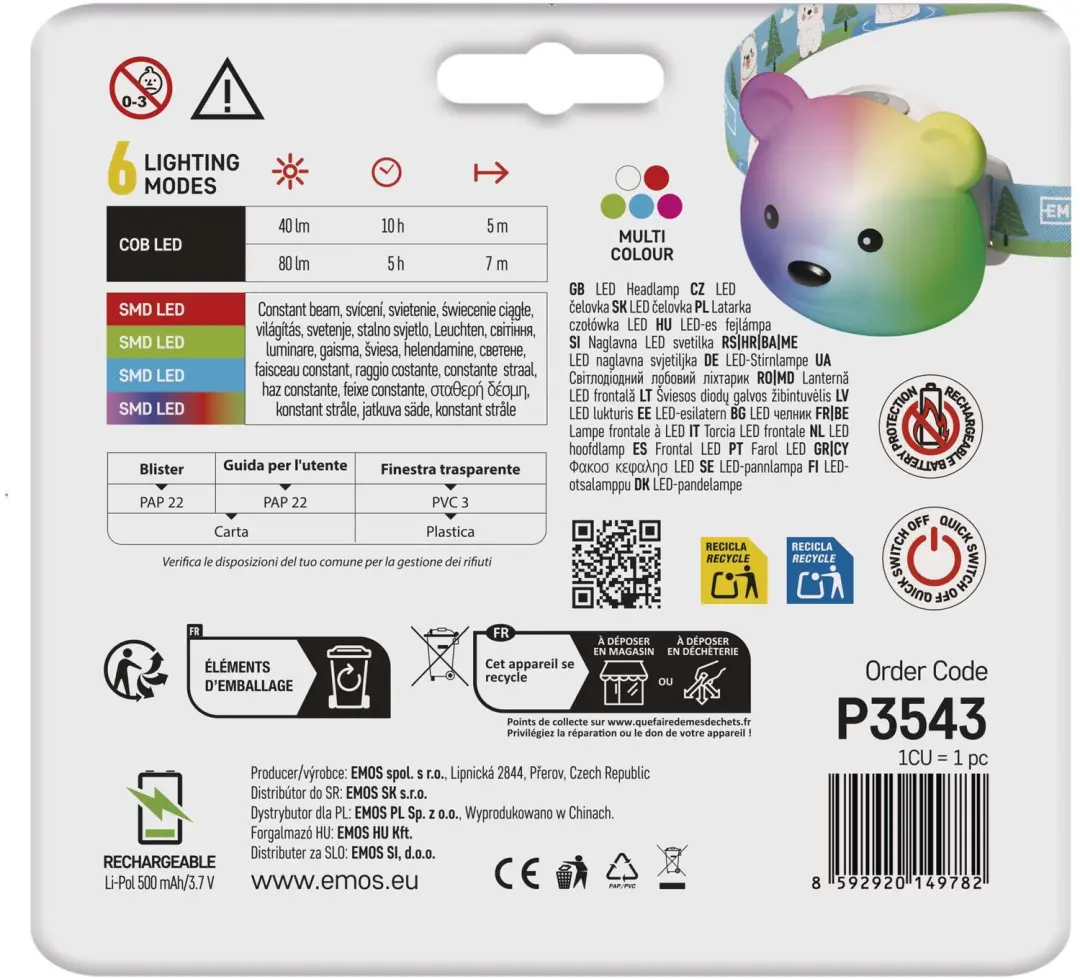 EMOS P3543 LED-hoofdlamp - 80 lm - Oplaadbaar - afbeelding 4 van 6