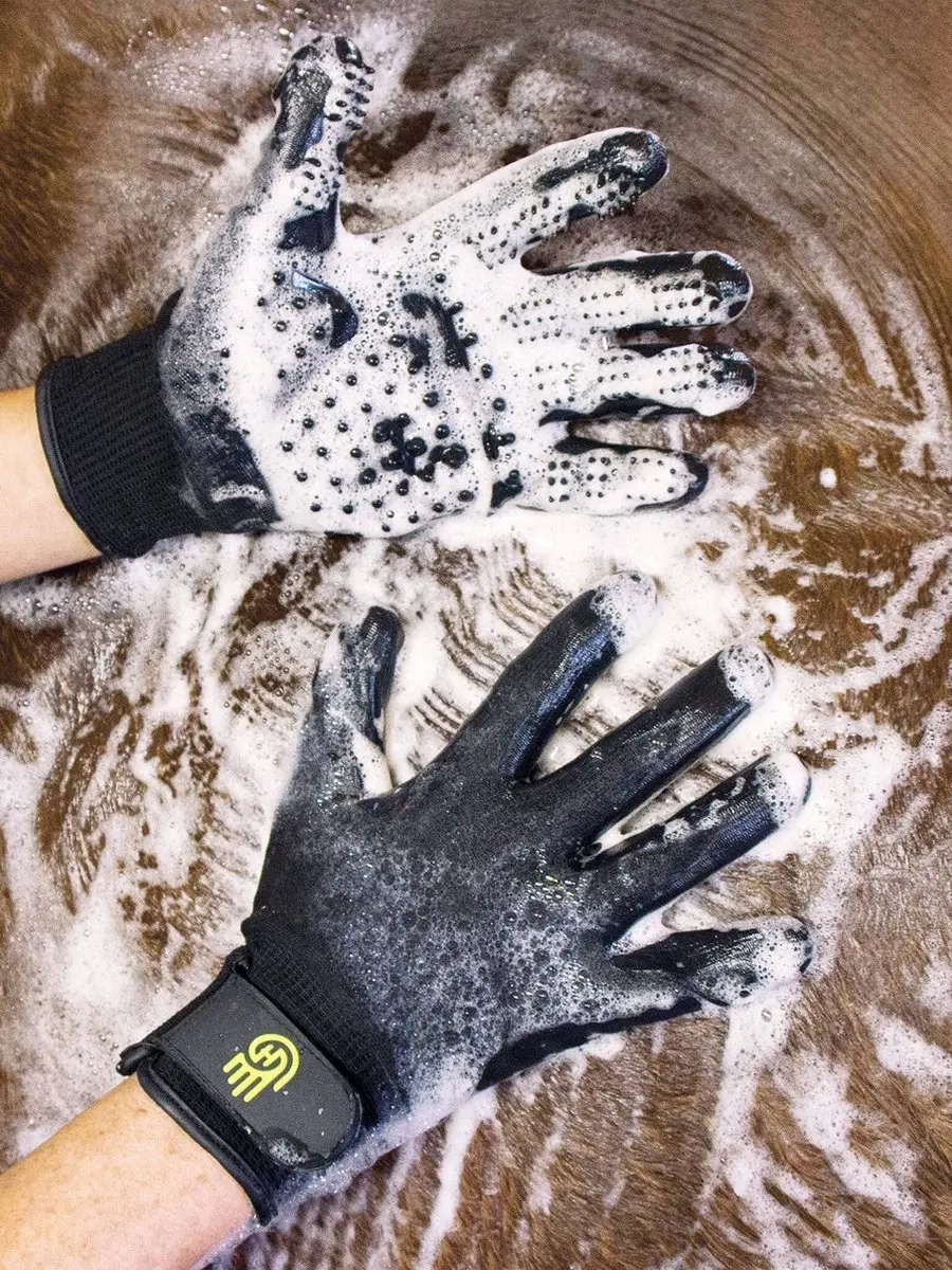 LeMieux HandsOn Verzorghandschoen - Maat M - Zwart - afbeelding 6 van 6