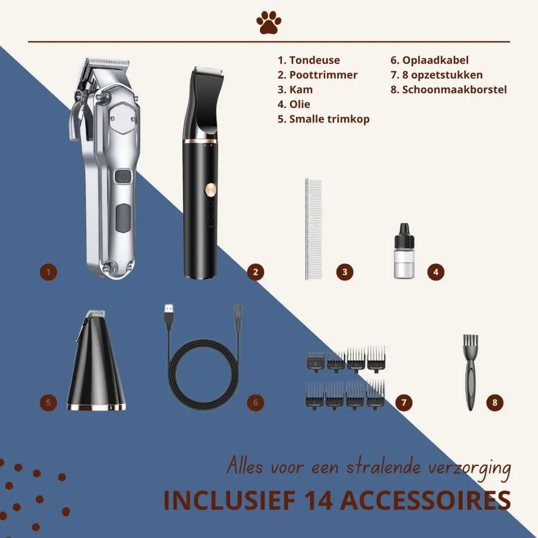 Oneisall RFC-676+P20 Hondentondeuse - Zilver/Zwart - afbeelding 2 van 6