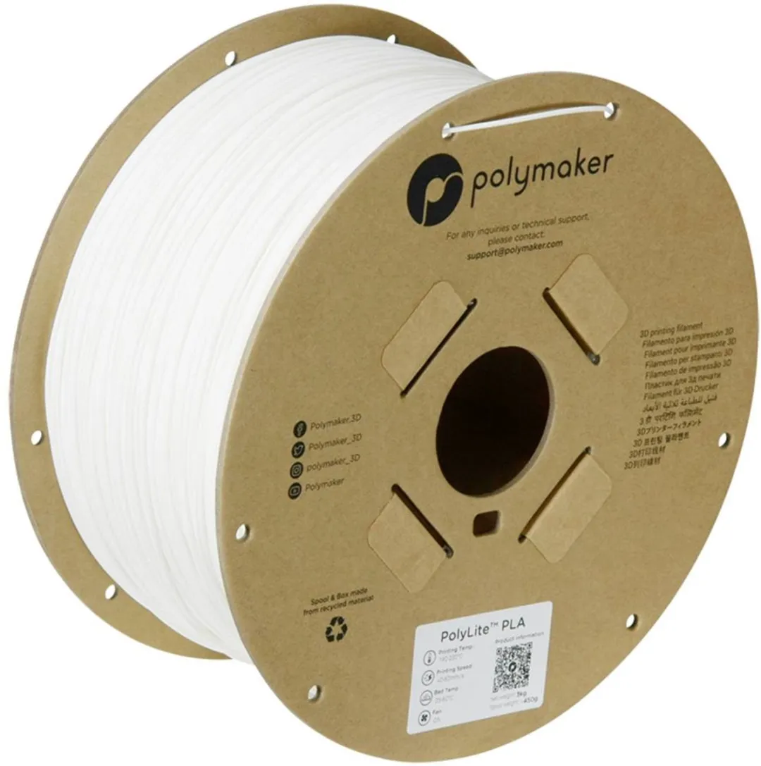 Polymaker PolyLite PLA Filament 1.75mm - 3000g - Wit