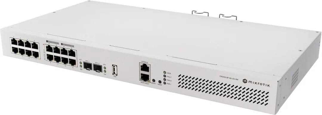 Mikrotik CRS418-8P-8G-2S+RM Cloud Router/Sw L2/L3 Gigabit Ethernet (10/100/1000) Power over Ethernet (PoE) 1U