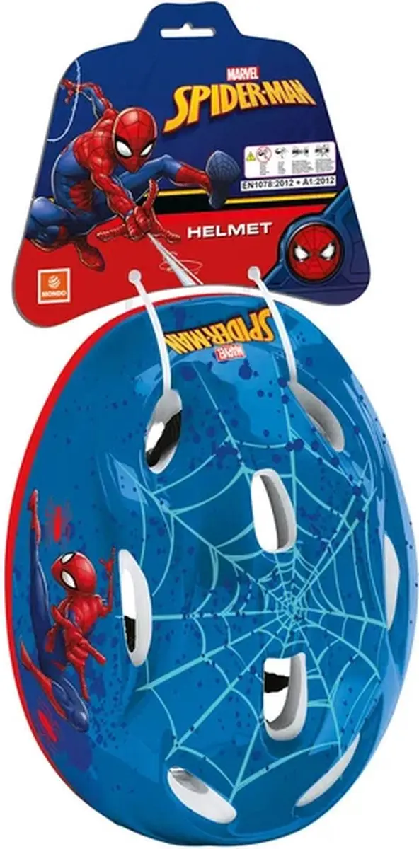 Mondo Spider-Man Kinderfietshelm - Blauw - 52-56cm - afbeelding 3 van 4