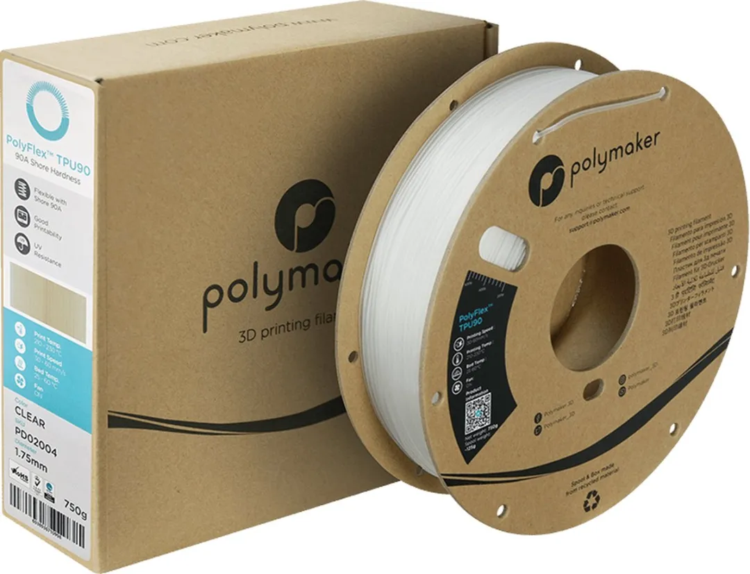 Polymaker PolyFlex TPU-90A Filament 1.75mm Transparant - 750g