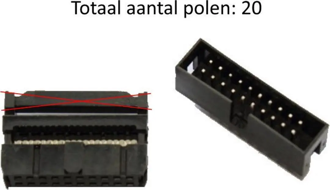 IDC set connector voor flat cable 20 pins