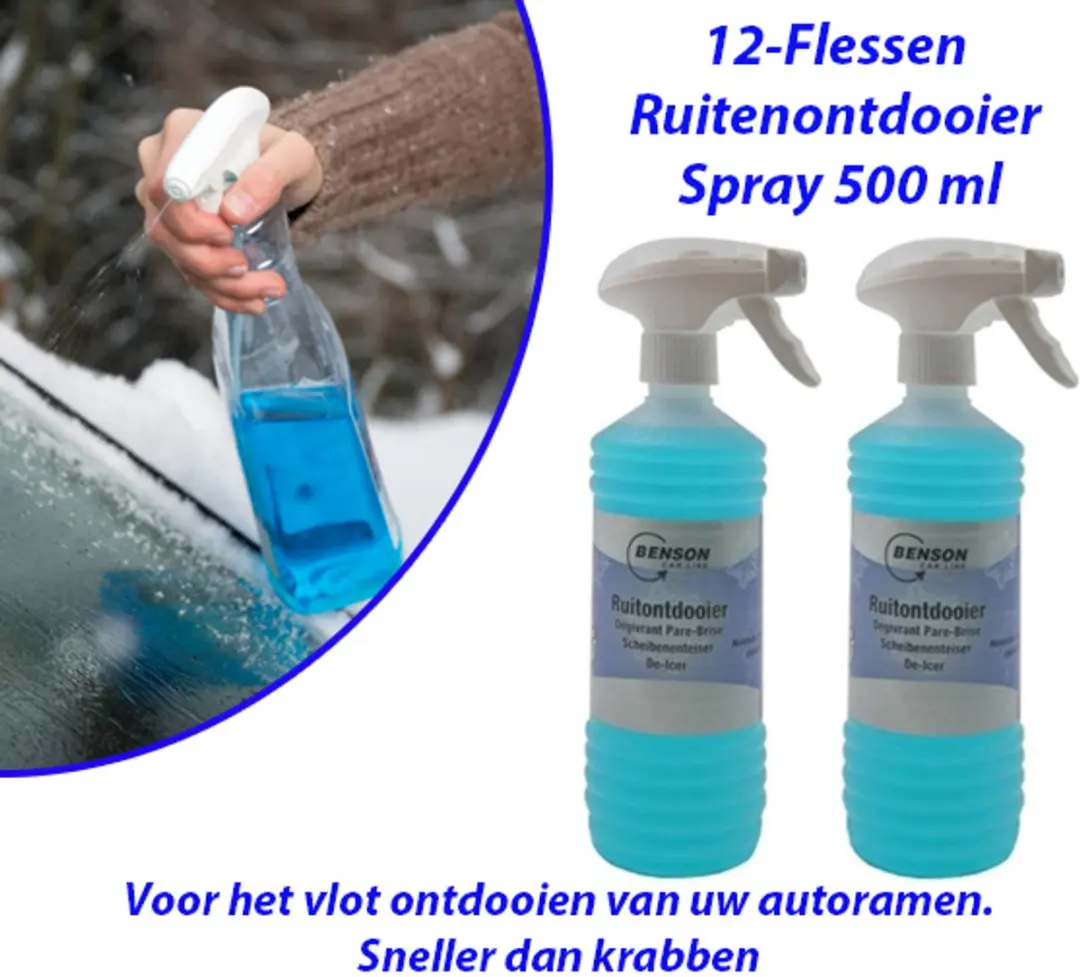 12-Flessen Ruitenontdooier Spray 500 ml
