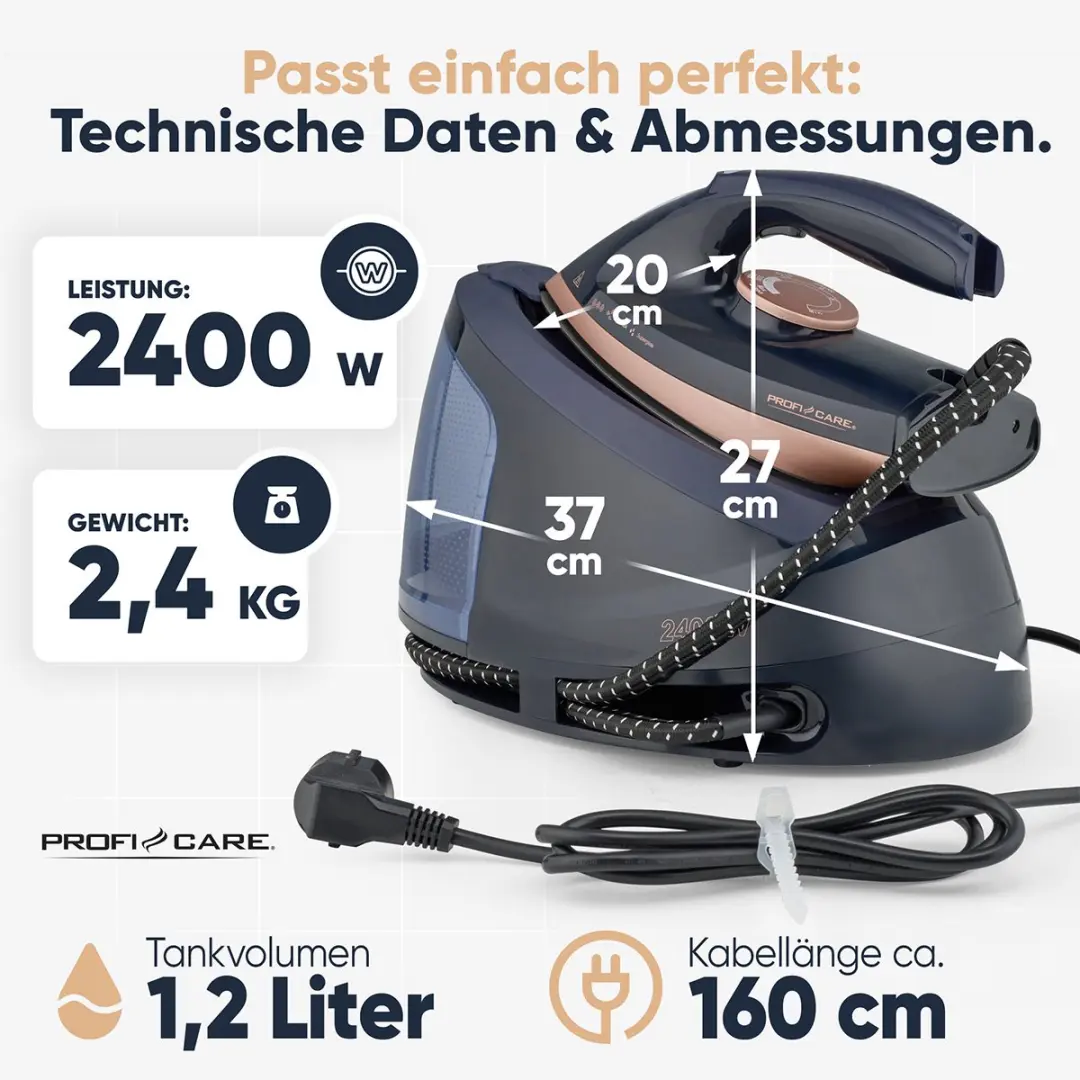 Clatronic ProfiCare DBS 3127 Stoomstrijkstation - 2400W - afbeelding 5 van 6