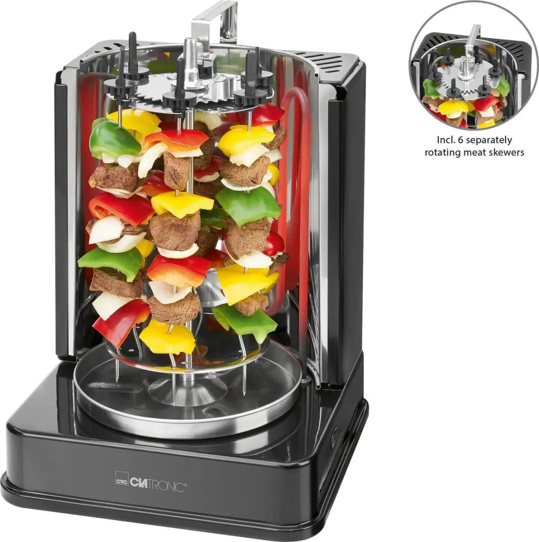 Clatronic DVG 3686 Verticale Multi Grill 1400W - Zwart - afbeelding 5 van 6