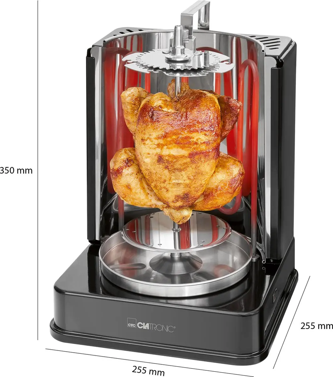 Clatronic DVG 3686 Verticale Multi Grill 1400W - Zwart - afbeelding 6 van 6