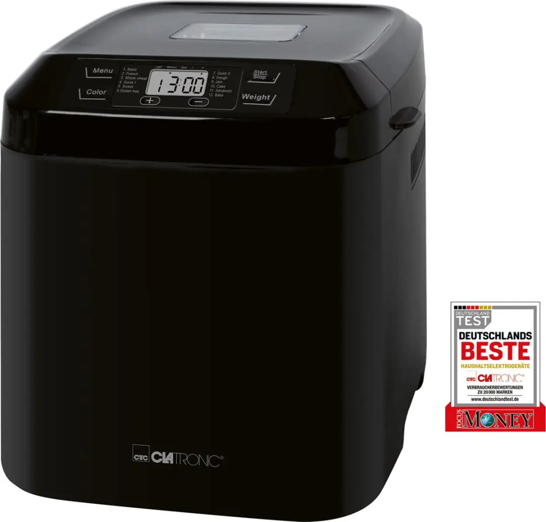 Clatronic BBA 3774 Broodbakmachine - 12 Programma's - Zwart - afbeelding 5 van 6