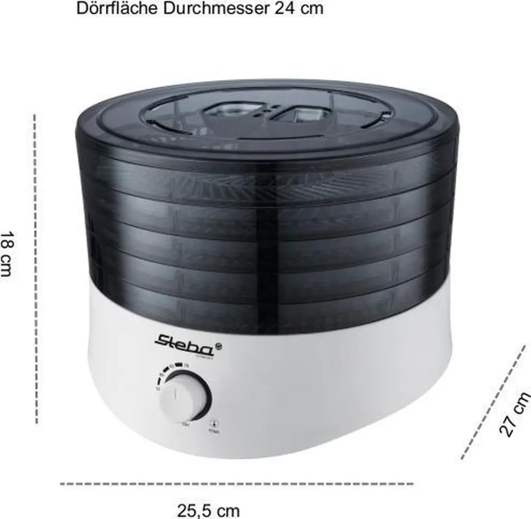 Steba ED4 Voedseldroger 055400 - 280W - 5 Lagen - Wit - afbeelding 5 van 6