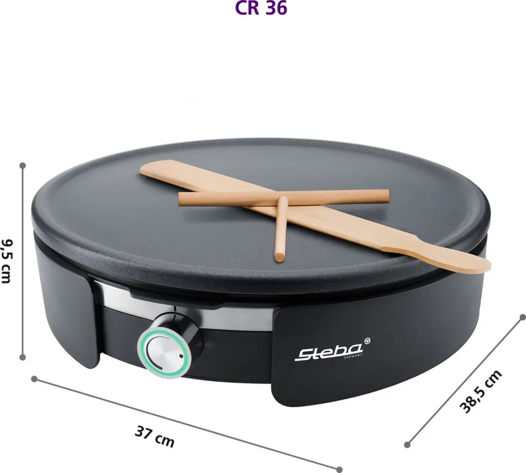 Steba CR36 Crêpesmaker 1500W - 35cm - Zwart - afbeelding 5 van 6