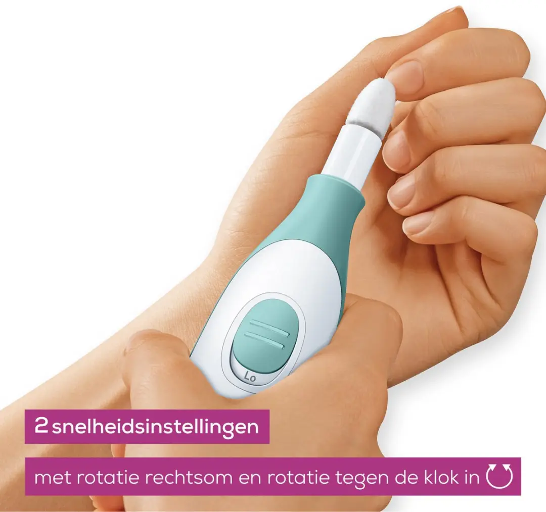 Sanitas SMA 36 Elektrische Nagelvijl - Manicure en Pedicure Set - 7 Opzetstukken - Wit/Groen - afbeelding 3 van 6