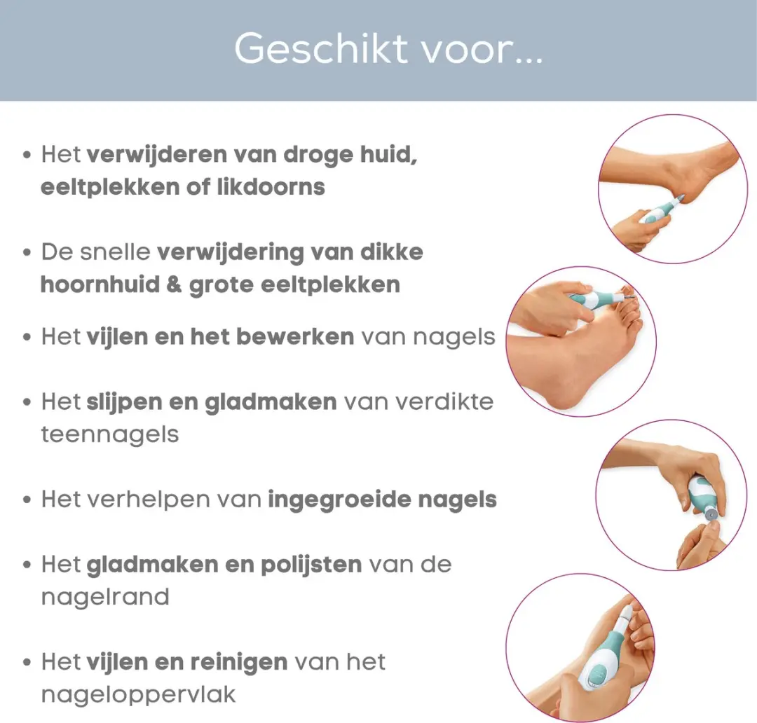 Sanitas SMA 36 Elektrische Nagelvijl - Manicure en Pedicure Set - 7 Opzetstukken - Wit/Groen - afbeelding 4 van 6