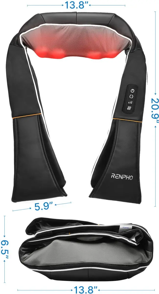 Renpho U-Neck 1 Shiatsu Nekmassager - Warmte - Zwart - afbeelding 4 van 6