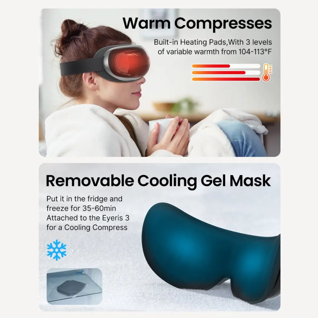 Renpho Eyeris 3 Oogmassager - Warmte en Bluetooth - Zwart - afbeelding 2 van 6