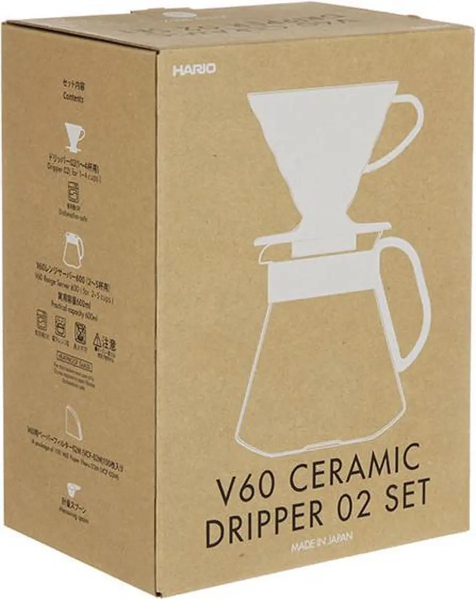 Hario V60-02 Keramische Druppelaar Set - 600ml - Wit - afbeelding 2 van 5