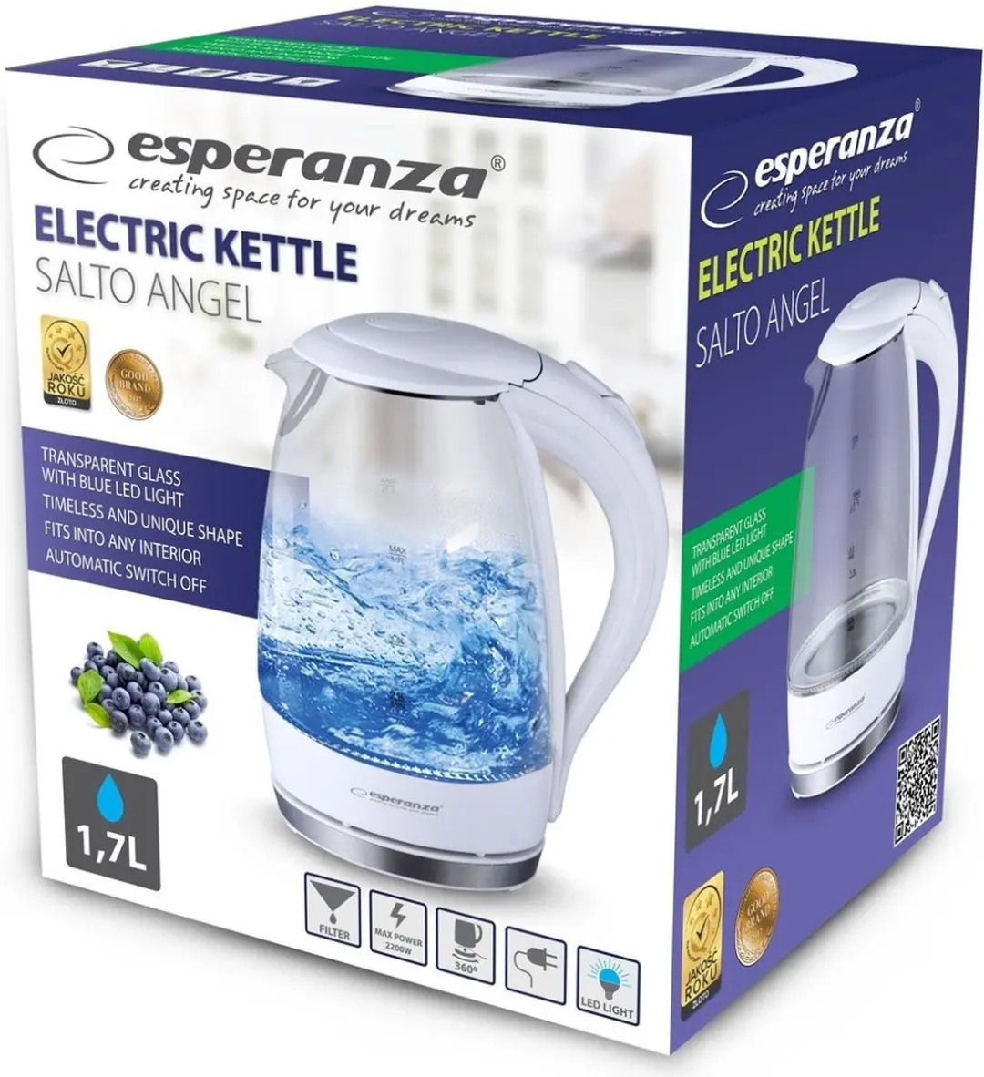Esperanza Salto Angel EKK011W Waterkoker 1,7 liter