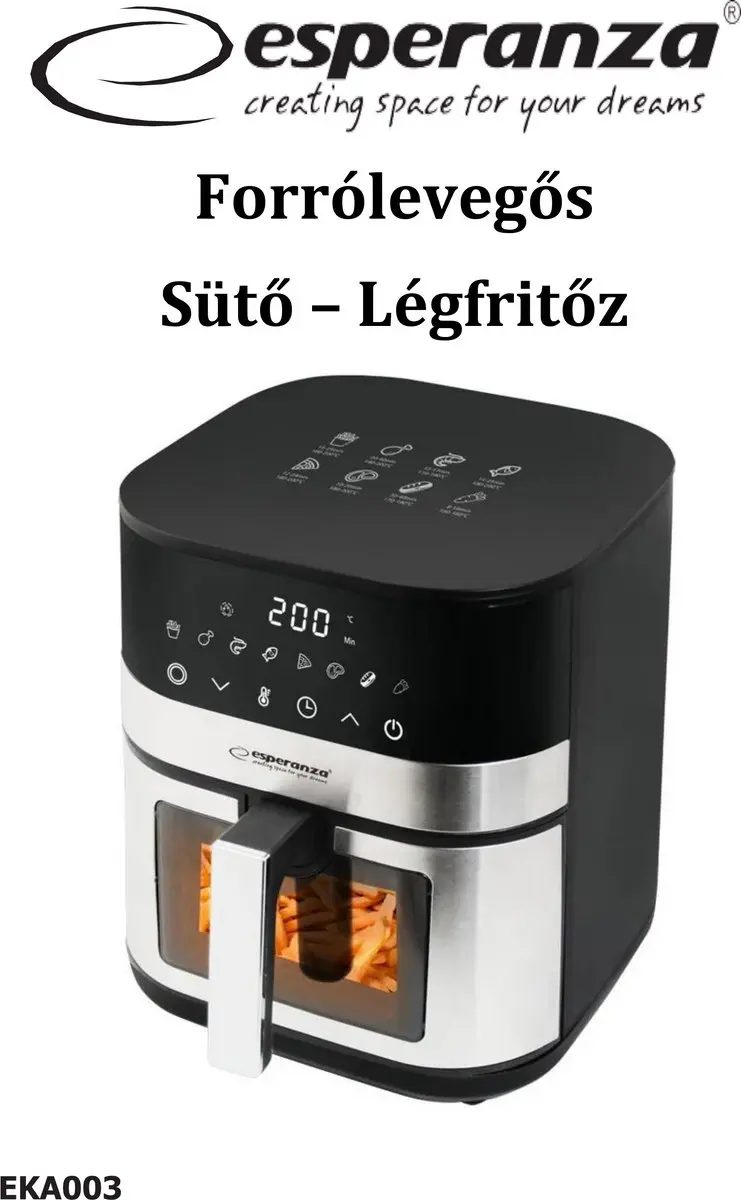 Esperanza EKA003 Airfriteuse 5L - 1400W - afbeelding 5 van 5