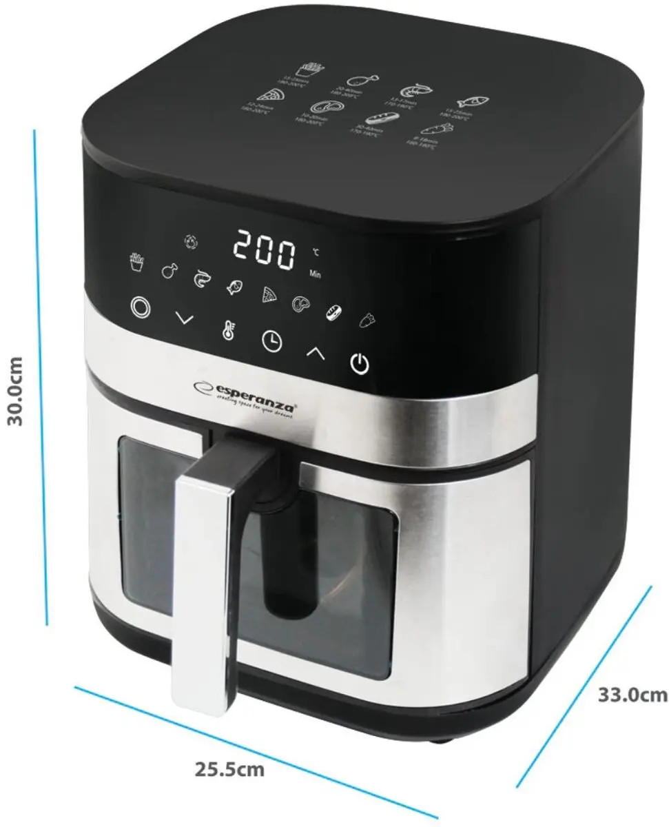Esperanza EKA003 Airfriteuse 5L - 1400W - afbeelding 2 van 5