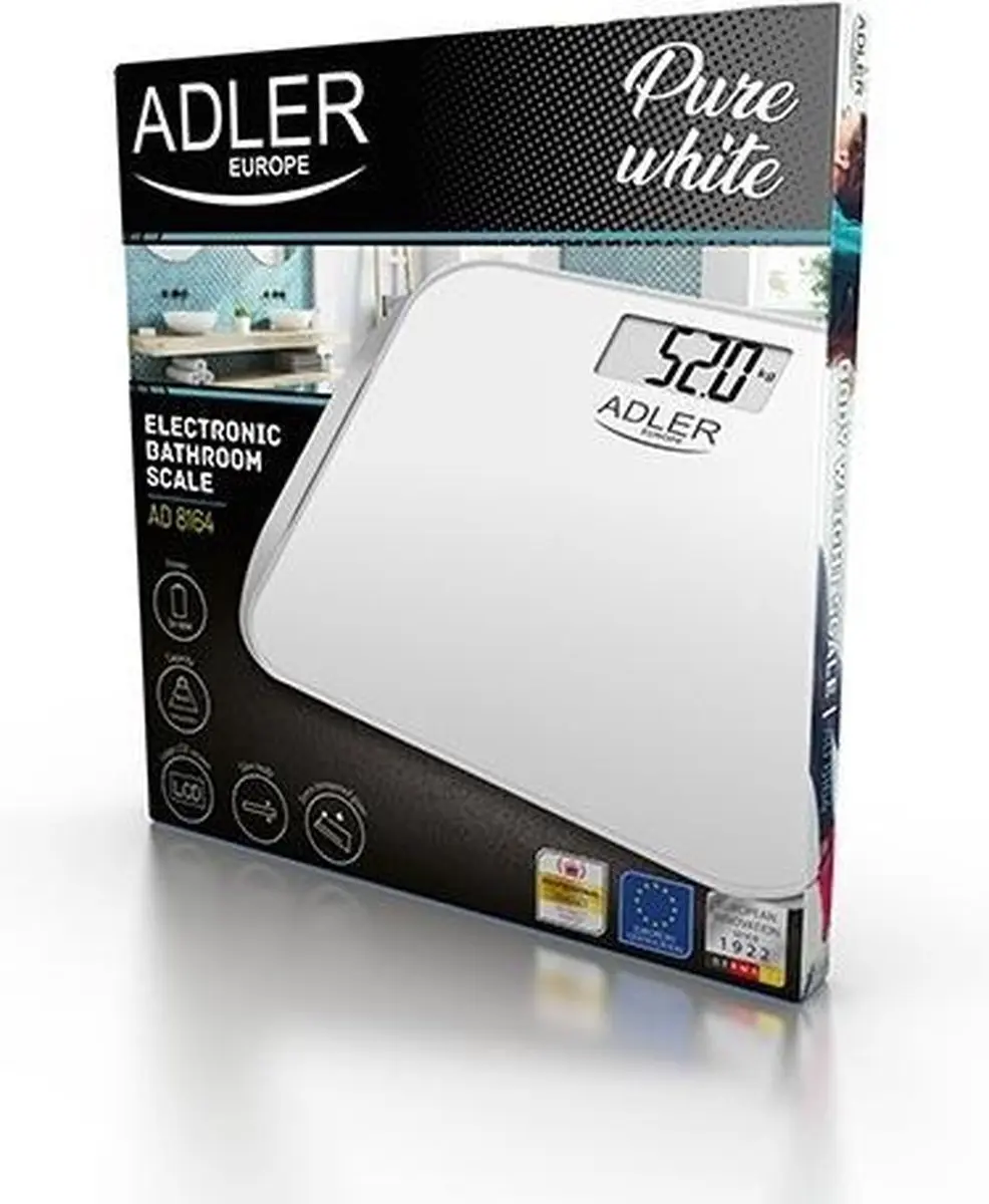 Adler AD 8164 Personenweegschaal - 180 kg - Wit - afbeelding 2 van 6