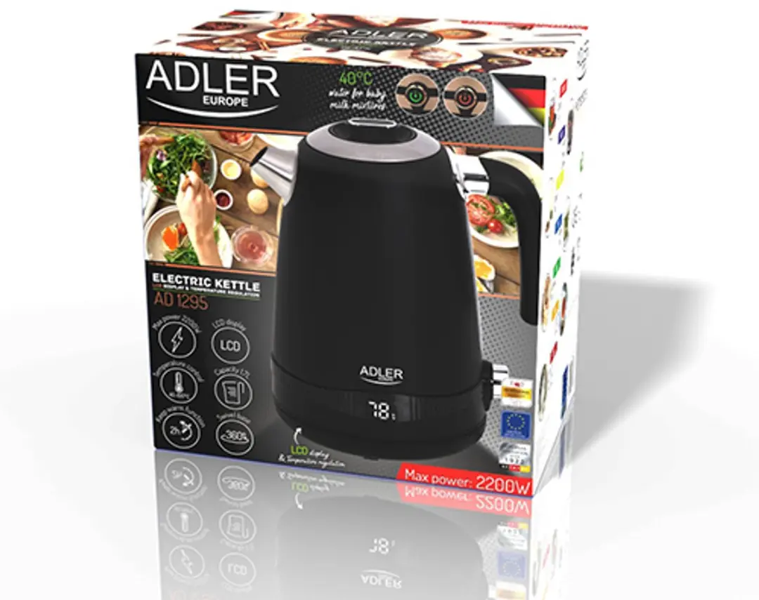 Adler AD 1295B Waterkoker 1,7L - Zwart - afbeelding 6 van 6