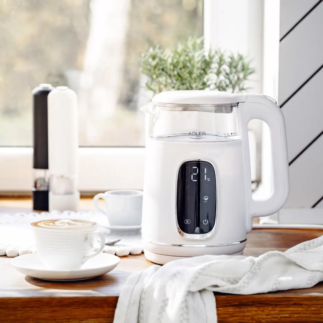 Adler AD 1305 WS Glazen Waterkoker - 1,7 l - Wit - afbeelding 3 van 6