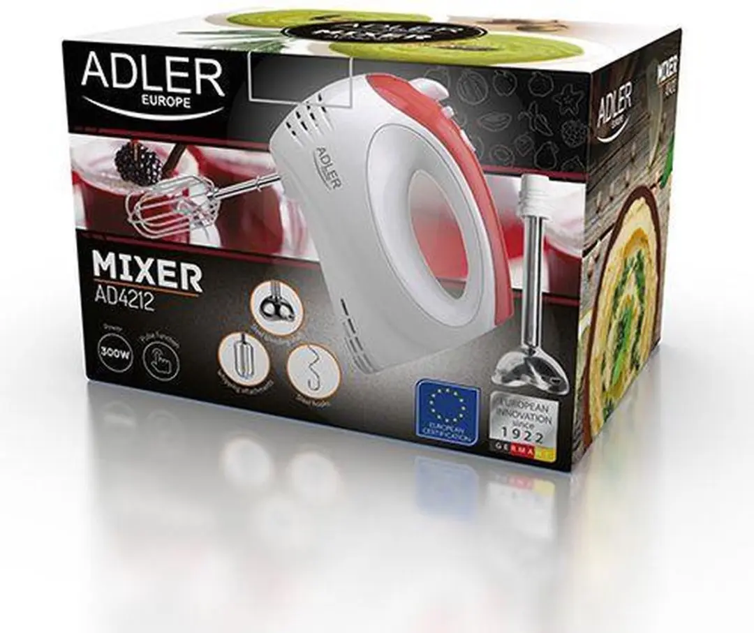 Adler AD 4212 Handmixer - 300W - Rood - afbeelding 3 van 6