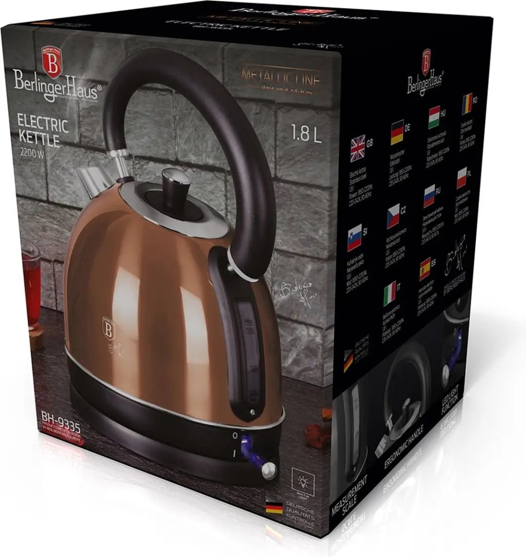 BerlingerHaus BH/9335 Waterkoker - 1.8 liter - Rose Goud - afbeelding 3 van 3