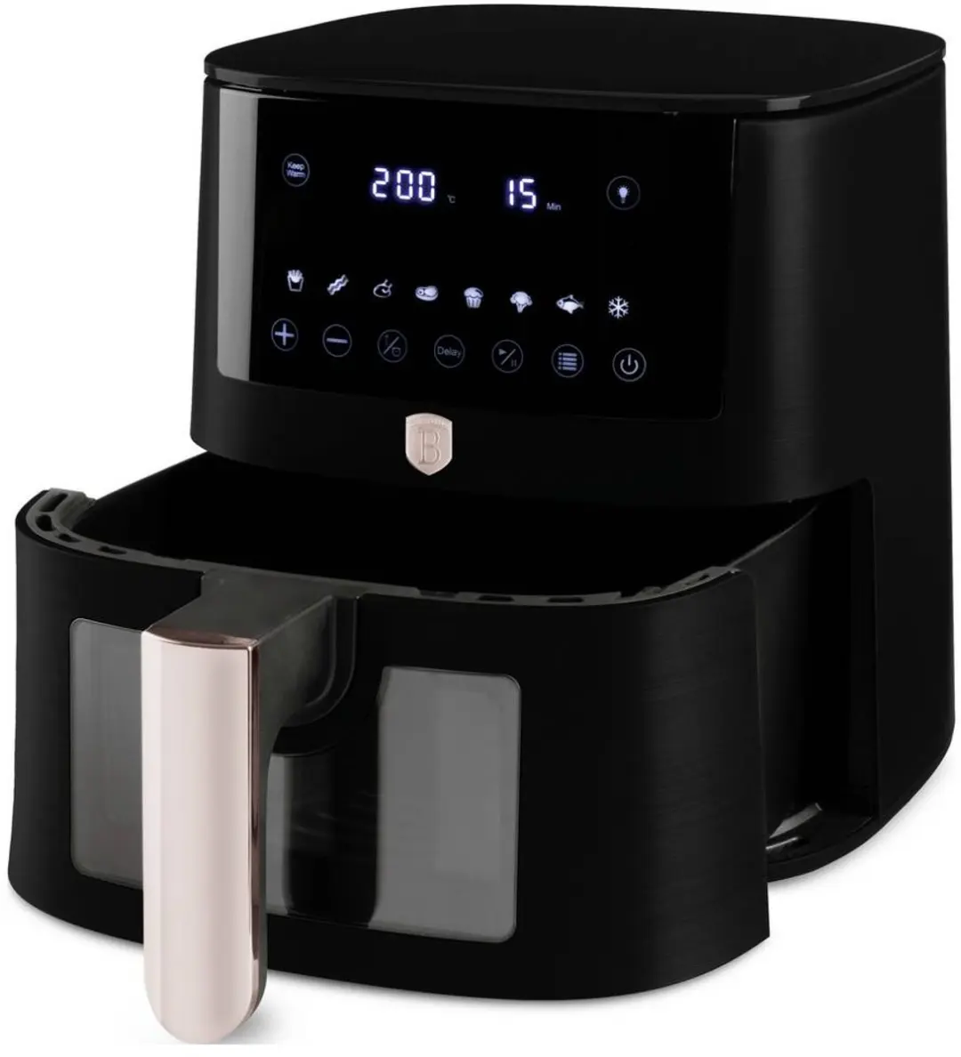 BerlingerHaus BH/9488 Airfryer 5L - 1400W - Zwart/Rose Gold - afbeelding 2 van 4
