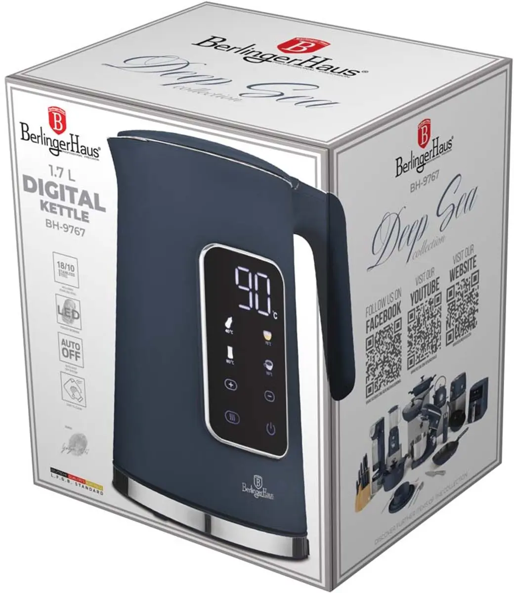 BerlingerHaus Deep Sea Waterkoker BH/9767 - 1.7L - Blauw - afbeelding 4 van 5