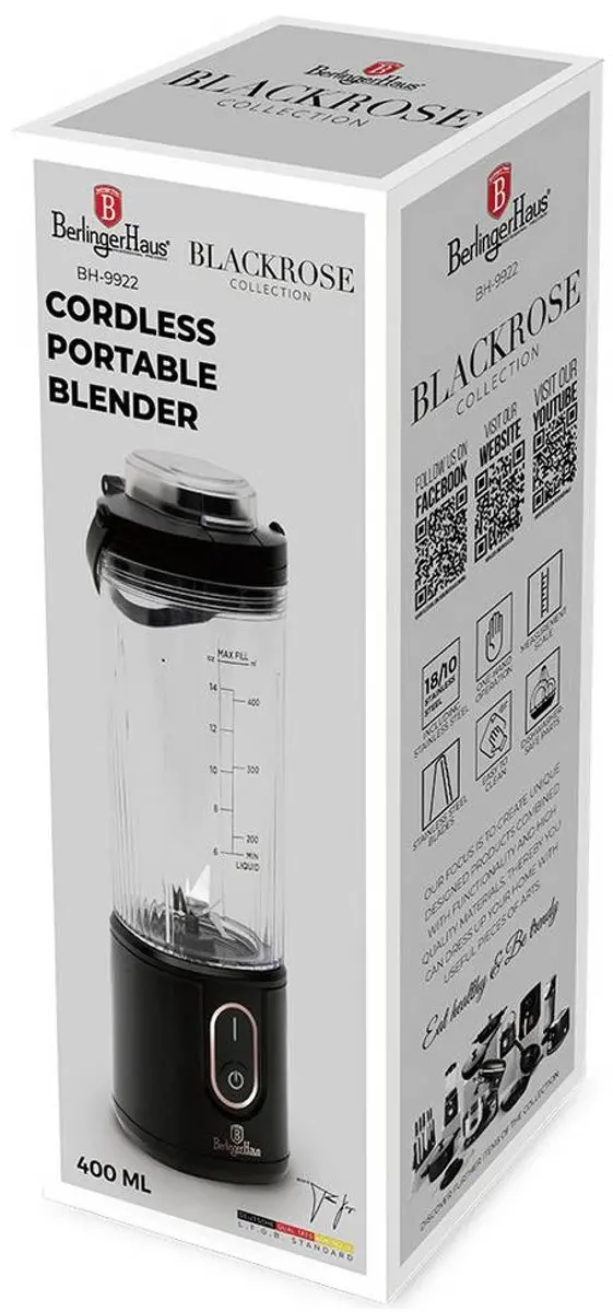 BerlingerHaus BH9922 Hakmachine 110 W Zwart, Rose gold - afbeelding 3 van 4