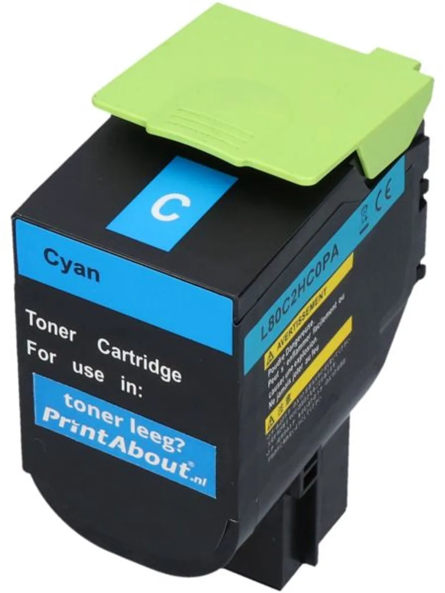 PrintAbout Lexmark 80C2HC0 Toner Cyaan - 3.300 Stuks