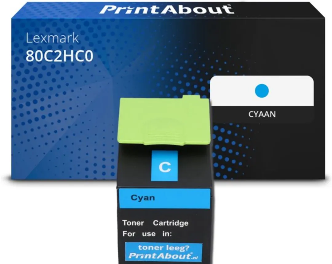 PrintAbout Lexmark 80C2HC0 Toner Cyaan