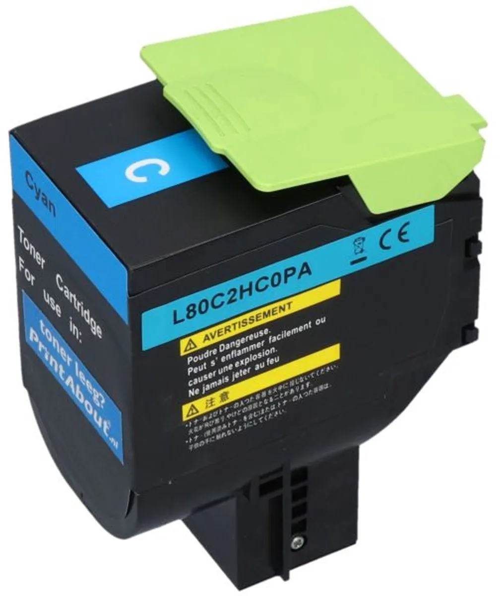 PrintAbout Lexmark 80C2HC0 Toner Cyaan - 3.300 Stuks