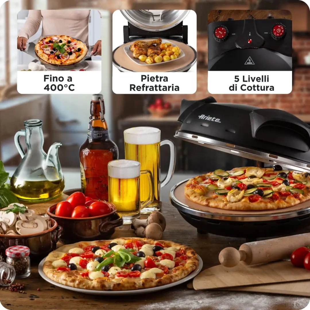 Ariete 0917/00 Pizzaoven 1200W - Zwart - afbeelding 6 van 6