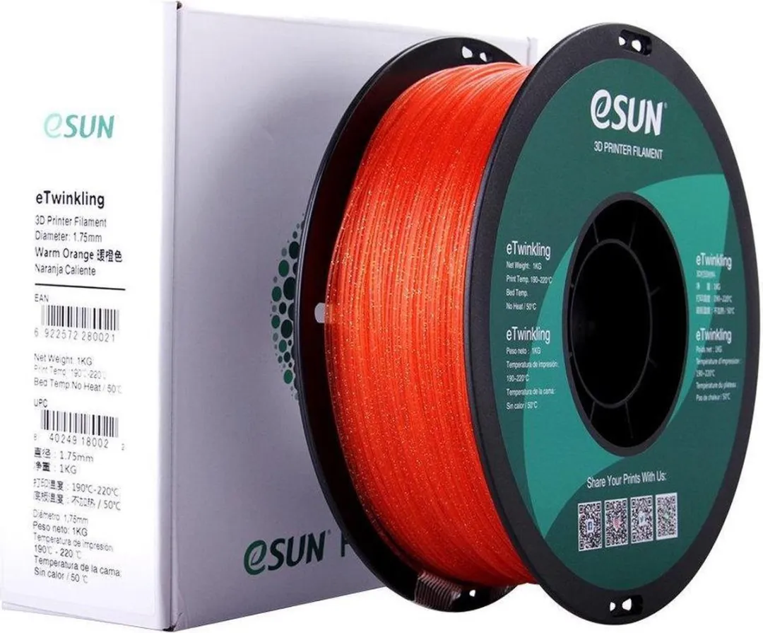 ESUN eTwinkling-PLA Warm Oranje 1.75mm 3D Filament