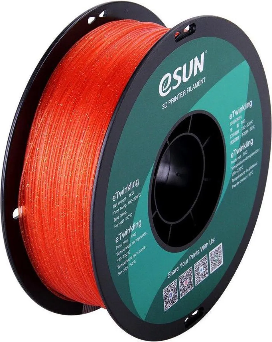ESUN eTwinkling-PLA Warm Oranje 1.75mm 3D Filament