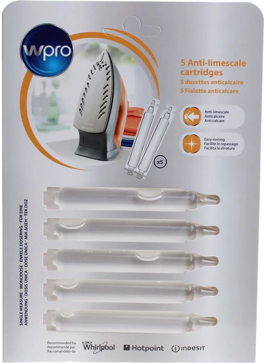 WPRO Ontkalker Stoomgenerator Strijkijzer 5 Cartridges