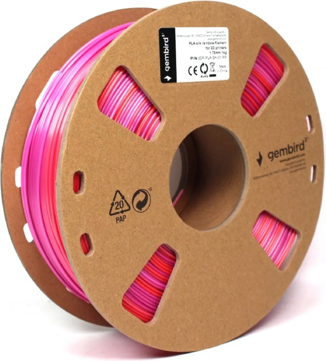 Gembird PLA Silk Rainbow 3D Printerfilament 1.75mm - 1kg