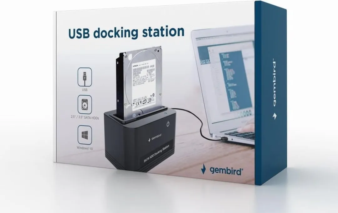 Gembird HD32-U2S-5 USB2.0 HDD Docking Station - Zwart