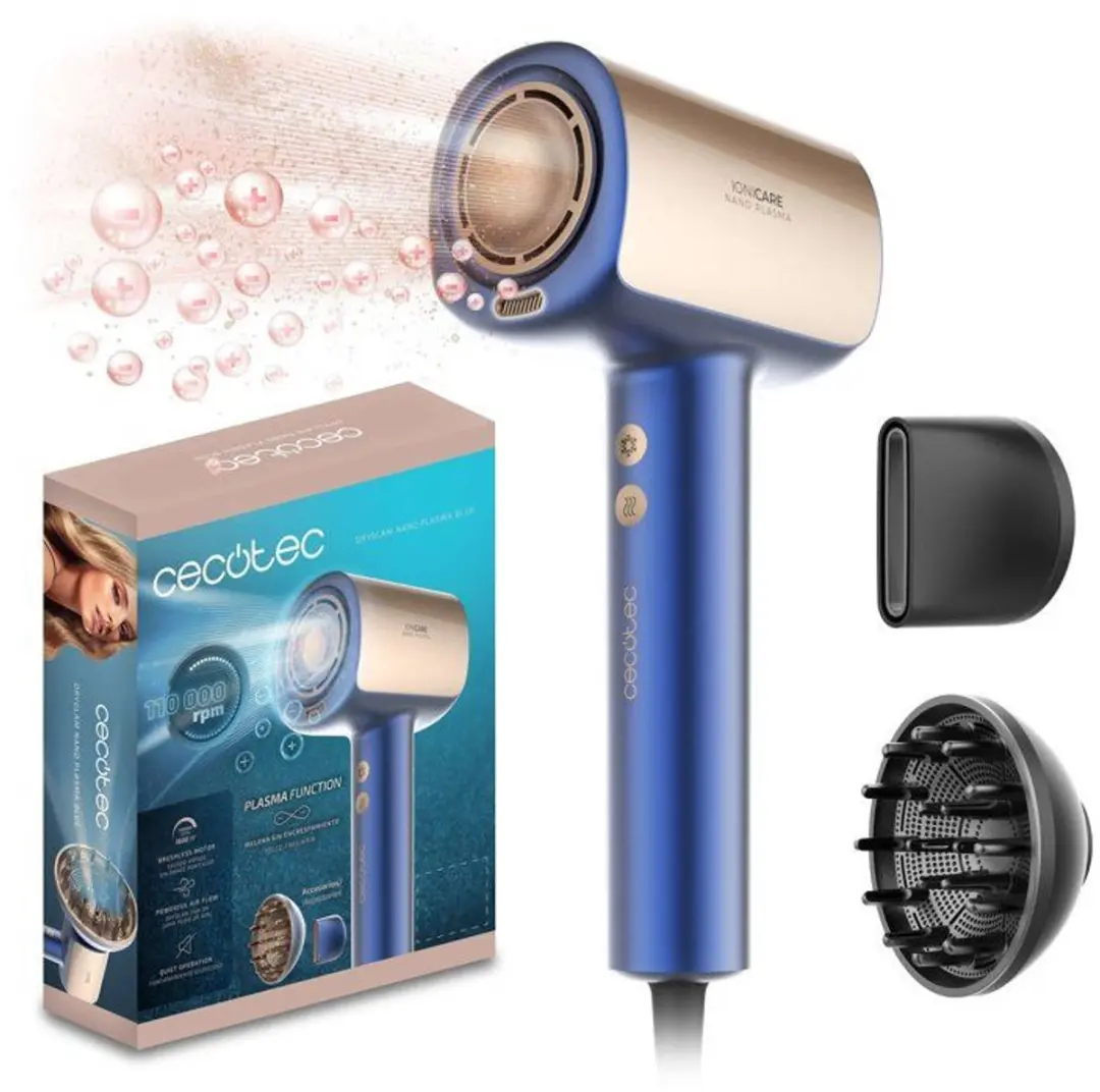 Cecotec DryGlam Nano Plasma A01_EU01_101439 Föhn - Blue - afbeelding 4 van 6