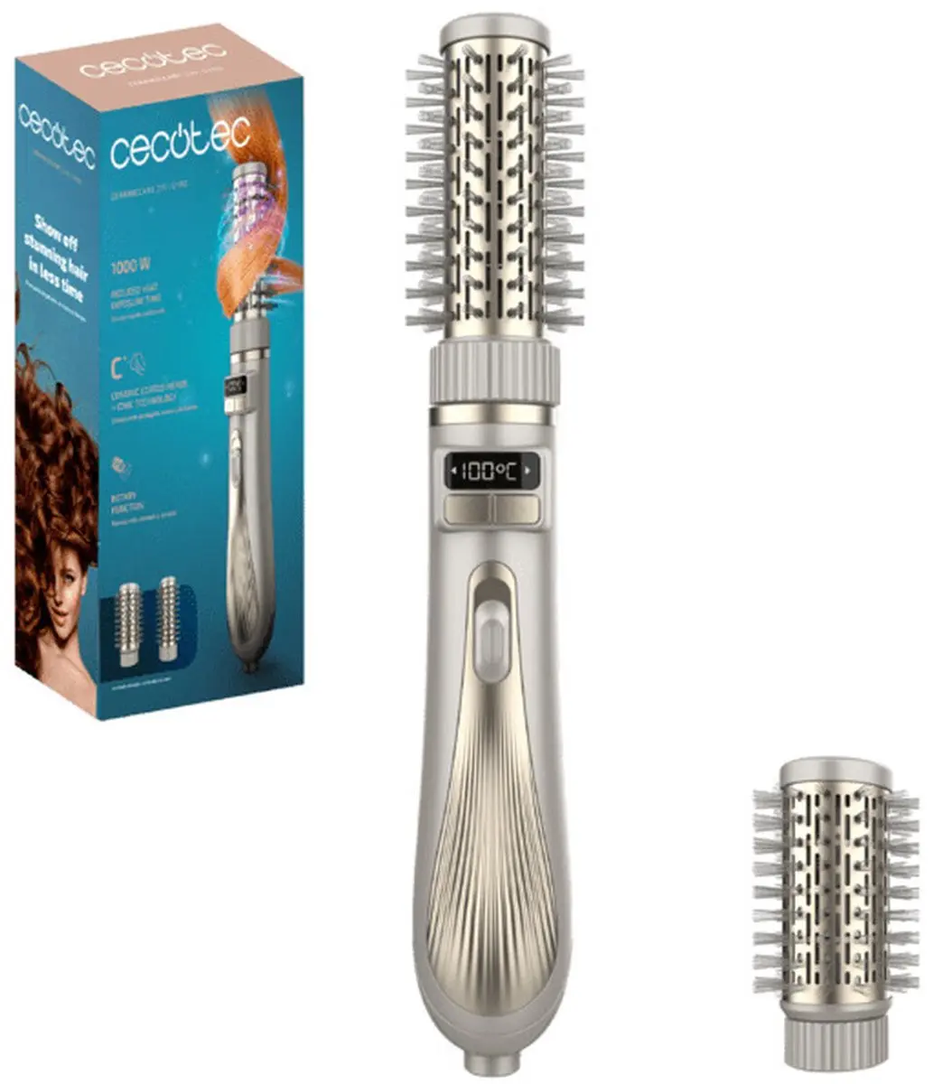Cecotec Cepillo de Aire con 2 Cabezales CeramicCare 2in1 Gyro. 1000W, Doble Cabe