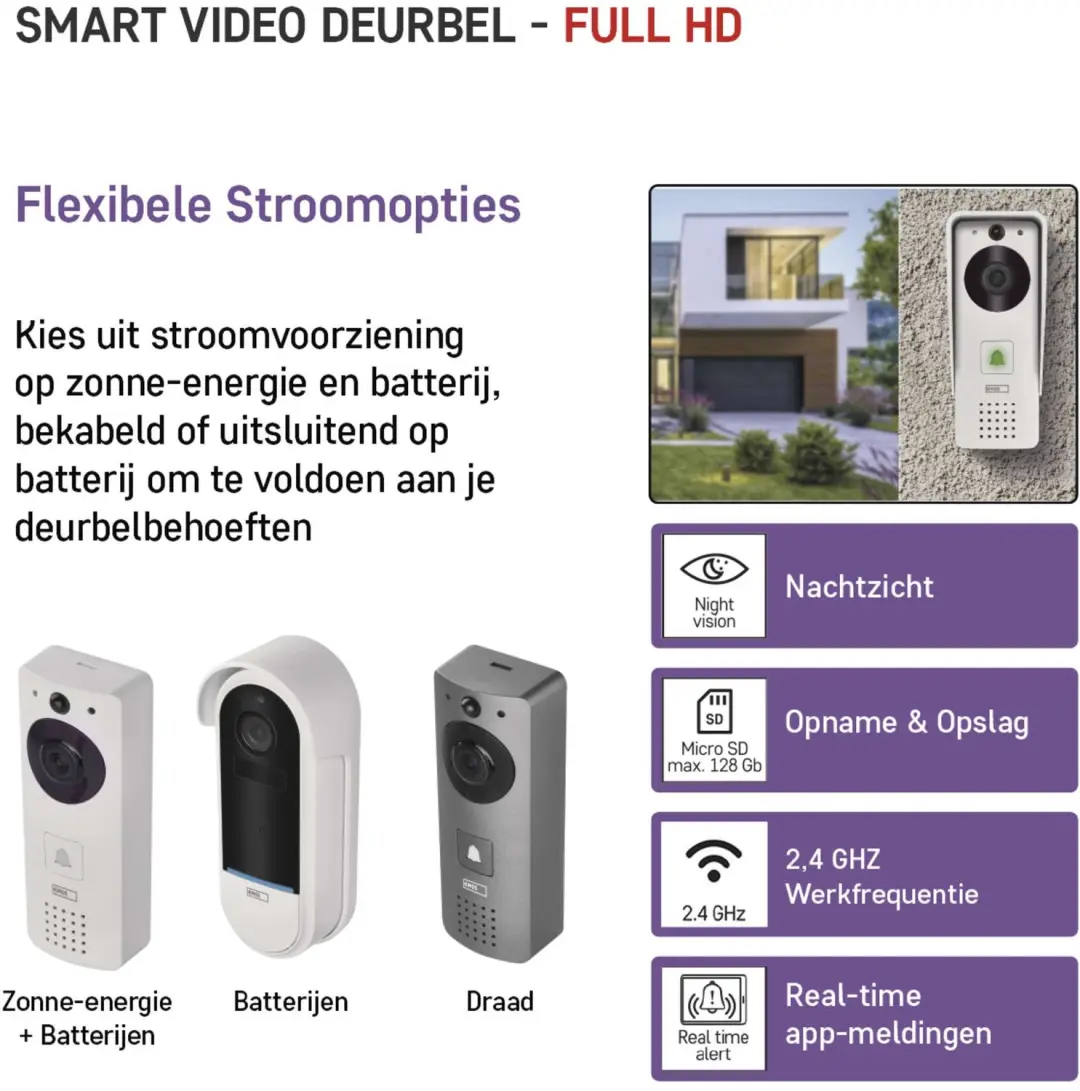 Emos GoSmart IP-09D H4030 Videodeurbel - Wifi - afbeelding 4 van 6