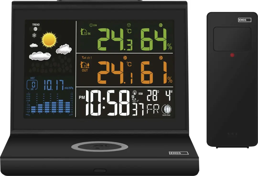 EMOS E8010 Weerstation met draadloos opladen