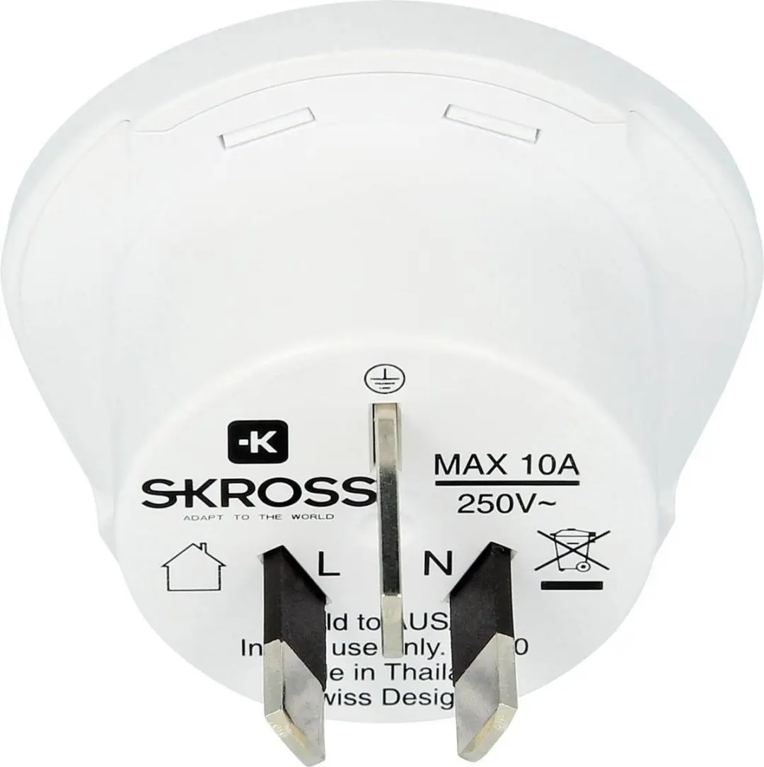 Skross 1.500222-E Reisstekker CA W to AUS/CHINA - Wit - afbeelding 4 van 6