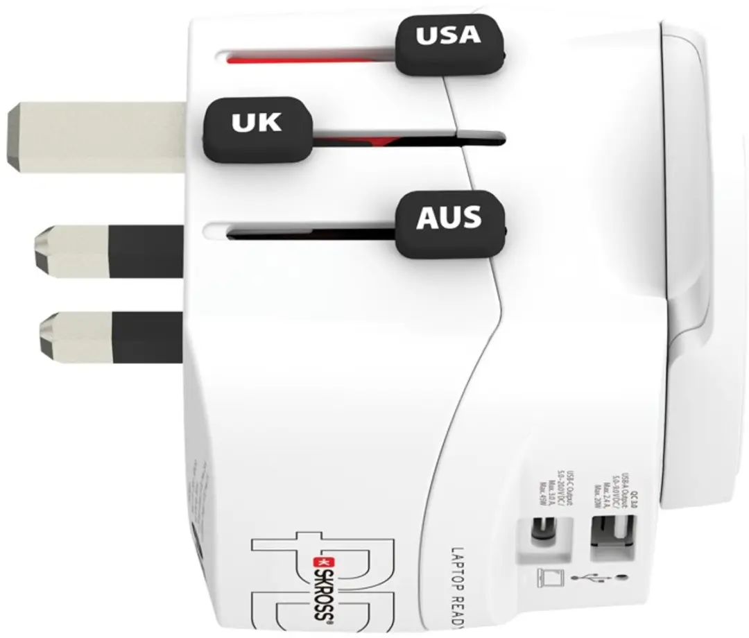 Skross Pro Light USB AC45PD World Reisstekker - Wit - afbeelding 6 van 6